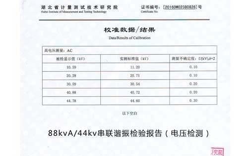 串联谐振试验报告